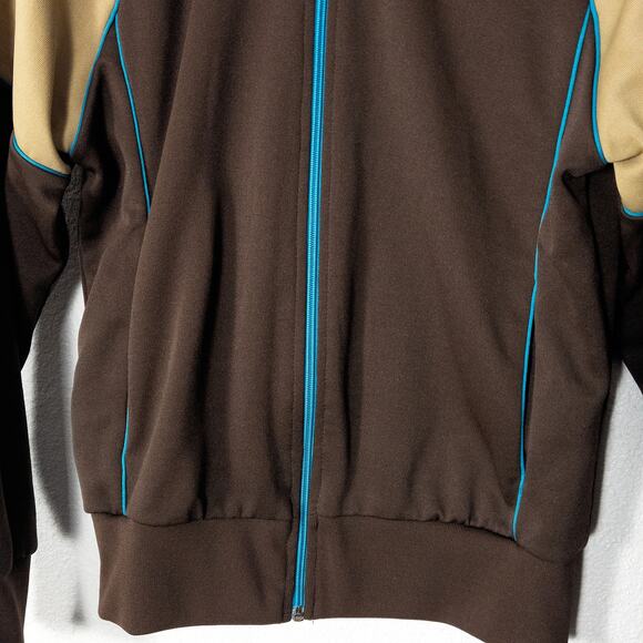 Mervyn’s Jacket Men’s Small Retro Vintage 90s Trackwear Brown Colorblock Zip Up - Picture 4 of 12
